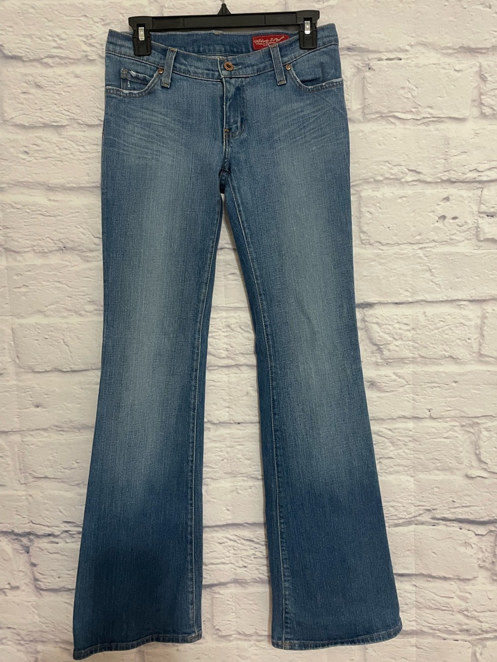 Women’s Vintage Y2K Low Rise Blue 2 Flared Jeans - Classic Mid Wash